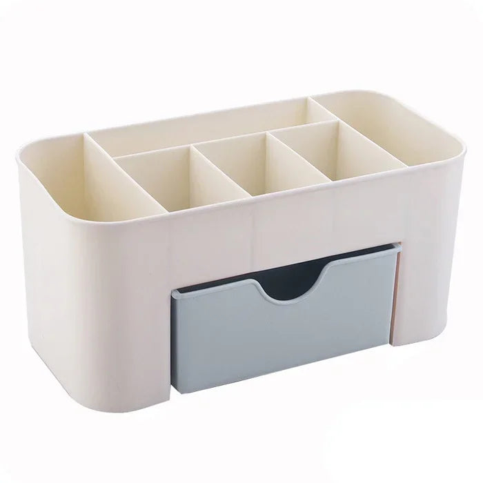 Double layer plastic makeup organizer