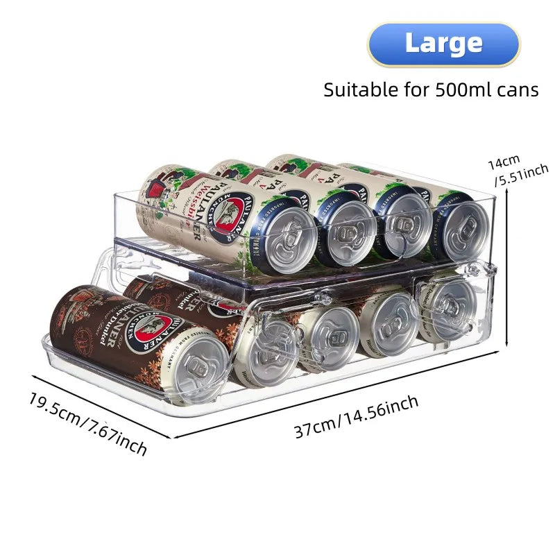 Fridge organizer can dispenser