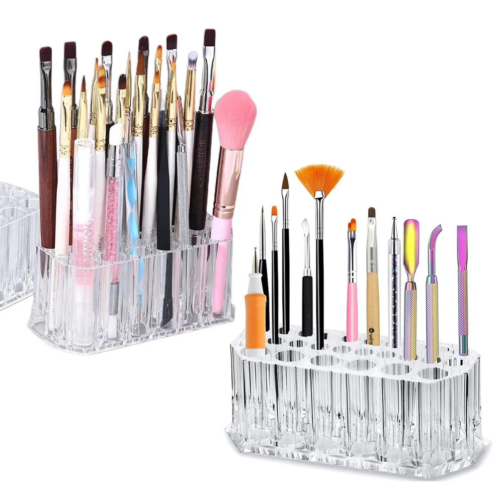 26 holes acrylic brush holder